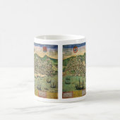 アンティークリスボン,ポルトガルの地図by Braun/Hogenberg コーヒーマグカップ (中央)