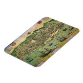 アンティークリスボン，ポルトガルの地図by Braun/Hogenberg マグネット (左側)