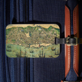 アンティークリスボン,ポルトガルの地図by Braun/Hogenberg ラゲッジタグ