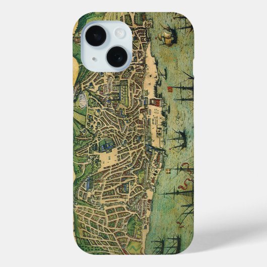 アンティークリスボン,ポルトガルの地図by Braun/Hogenberg Case-Mate iPhoneケース (裏面)