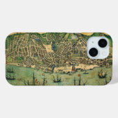 アンティークリスボン,ポルトガルの地図by Braun/Hogenberg Case-Mate iPhoneケース (裏面 (横))