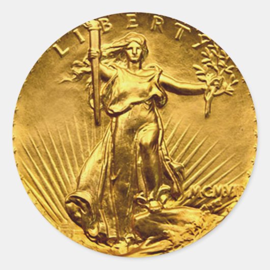 アンティークリバティドルコイン ラウンドシール (正面)