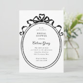 アンティークリボン弓ビクトリアン枠ブライダルシャワー 招待状 (スタンド正面)
