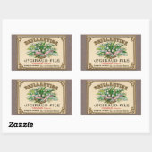 アンティークリリージオブザバレーパフュメフランスのージ 長方形シール (シート)