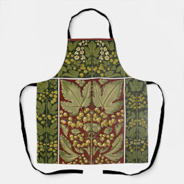 アンティークリーフパターンオールオーバープリントエプロン エプロン