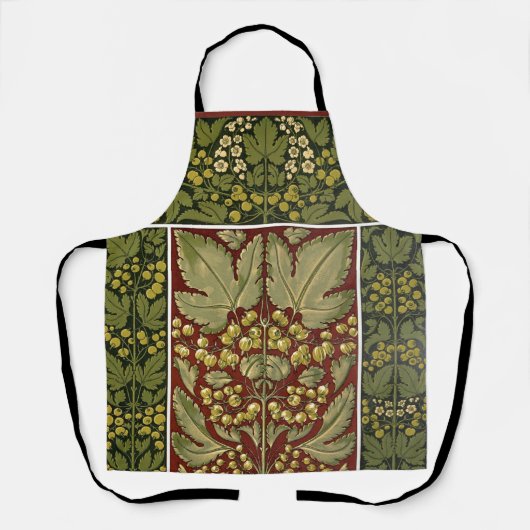 アンティークリーフパターンオールオーバープリントエプロン エプロン (正面)