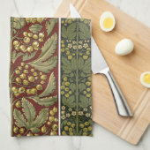 アンティークリーフパターンキッチンタオル キッチンタオル (四つ折り)