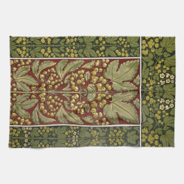 アンティークリーフパターンキッチンタオル キッチンタオル