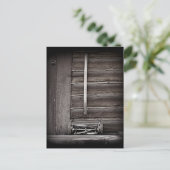 アンティークリールプッシュ式芝刈機 ポストカード (スタンド正面)