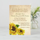 アンティークルックサンフラワーズ結婚式招待状 招待状 (スタンド正面)