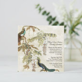 アンティークルックピーコック結婚式招待状 招待状 (スタンド正面)