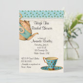 アンティークルックブライダルシャワーティーパーティの招待状 招待状 (スタンド正面)