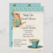 アンティークルックブライダルシャワーティーパーティの招待状 招待状 (正面/裏面)
