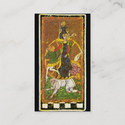 アンティークルネサンスのタロッツ/太陽と運の歯車 名刺 (裏面)