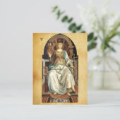 アンティークルネサンス・タロッツ5/教皇 ポストカード (スタンド正面)