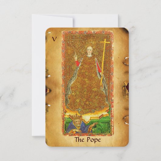アンティークルネサンス・タロッツ5 /教皇（信仰） 案内状 (正面)