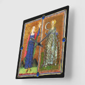 アンティークルネサンス・タロッツ/星と月 スクエア壁時計 (傾斜)