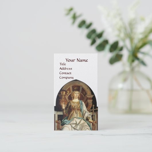 アンティークルネサンスTAROTSザポープホワイトパール 名刺 (スタンド正面)