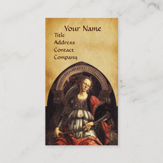 アンティークルネサンスTAROTS 11フォーティットパーチメント 名刺 (正面)