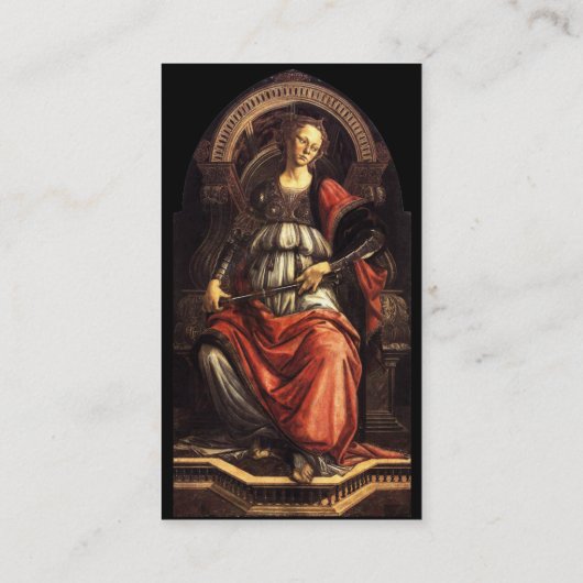 アンティークルネサンスTAROTS 11不屈ブラック 名刺 (裏面)