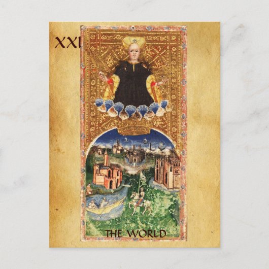 アンティークルネサンスTAROTS 21/世界 ポストカード (正面)