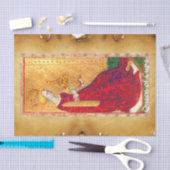 アンティークルネッサンスのタロッツ、カップのパーチメントの女王 薄葉紙 (クラフト)