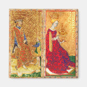 アンティークルネッサンスのタロットキングとカップの女王 マグネット (正面)