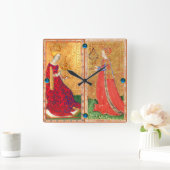 アンティークルネッサンスのタロット/メイドとカップのクイーン スクエア壁時計 (ホーム)