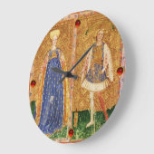 アンティークルネッサンスのタロット/メイドとワンズのページ ラージ壁時計 (傾斜)