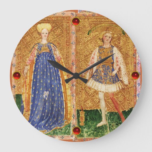 アンティークルネッサンスのタロット/メイドとワンズのページ ラージ壁時計 (正面)