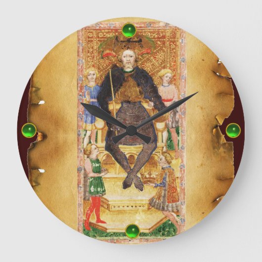 アンティークルネッサンスタロット4/皇帝 ラージ壁時計 (正面)