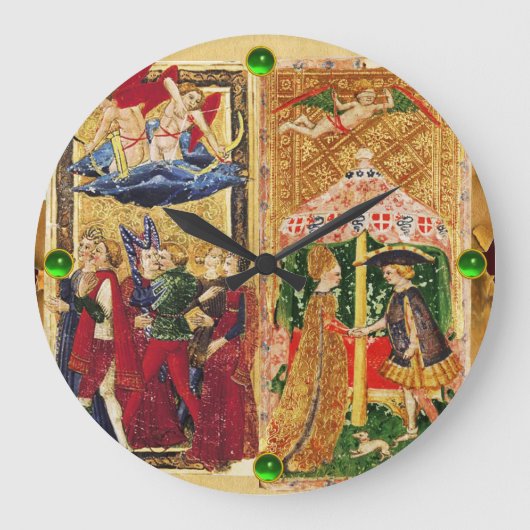 アンティークルネッサンスタロット6/恋人たち ラージ壁時計 (正面)