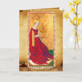 アンティークルネッサンスタロツクイーンオブカップ カード (黄色い花)
