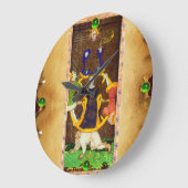 アンティークルネッサンスタロト10/フォーチュンの車輪 ラージ壁時計 (傾斜)