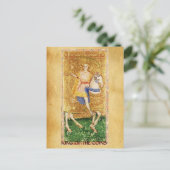 アンティークルネッサンス・タロッツ/コインの騎士 ポストカード (スタンド正面)