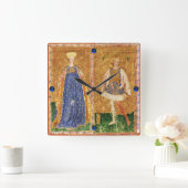 アンティークルネッサンス・タロッツ/メイドとワンダのページ スクエア壁時計 (ホーム)