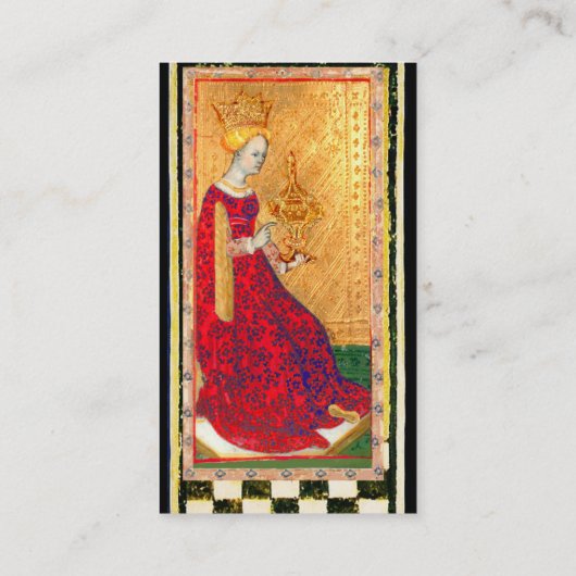 アンティークルネッサンス・タロッツ/日とカップの女王 名刺 (裏面)