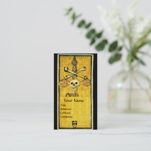 アンティークルネッサンスTAROTS，剣のエースイエロー 名刺 (スタンド正面)