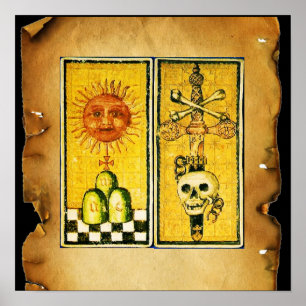 アンティークルネッサンスTAROTS /太陽，剣のエース ポスター