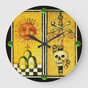 アンティークルネッサンスTAROTS /太陽,剣のエース ラージ壁時計