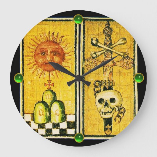 アンティークルネッサンスTAROTS /太陽,剣のエース ラージ壁時計 (正面)