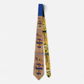 アンティークルネッサンスTAROTS、ACE OF SWORDS金ゴールドブルー ネクタイ (正面)