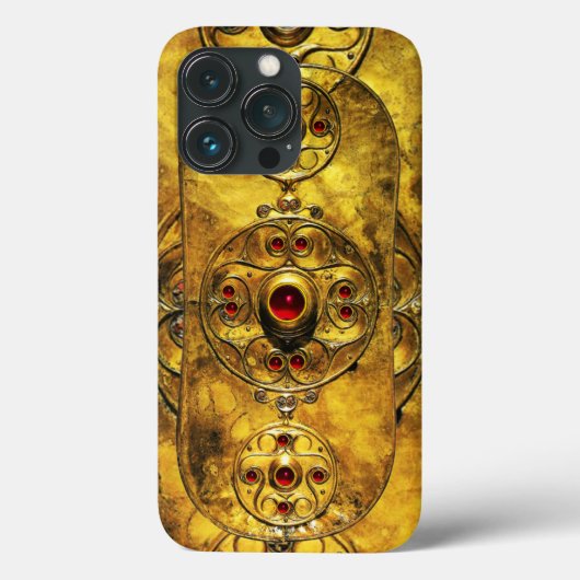 アンティークルビー宝石ストーンズ付きケルト戦士シールド Case-Mate iPhoneケース (裏面)