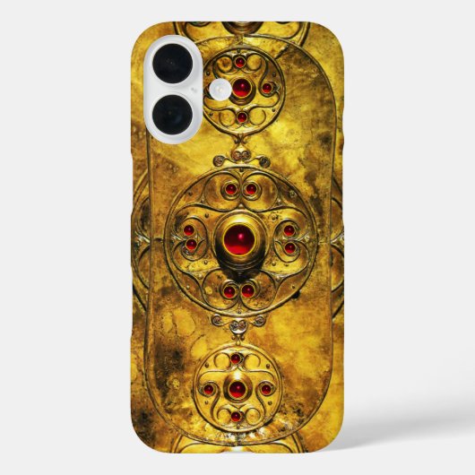 アンティークルビー宝石ストーンズ付きケルト戦士シールド Case-Mate iPhoneケース (裏面)
