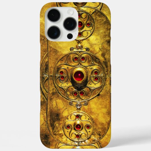 アンティークルビー宝石ストーンズ付きケルト戦士シールド Case-Mate iPhoneケース (裏面)