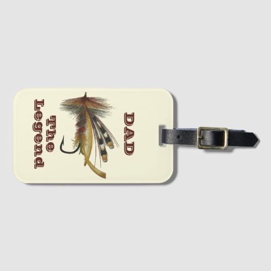 アンティークレインボーフライ用魚釣りレジェンドパパ ラゲッジタグ (正面横)