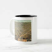 アンティークレキシントンケンタッキー1871の地図 ツートーンマグカップ (正面左)