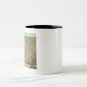 アンティークレキシントンケンタッキー1871の地図 ツートーンマグカップ (中央)