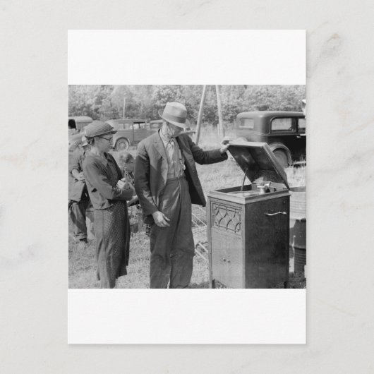 アンティークレコードプレーヤー， 1930s ポストカード (正面)