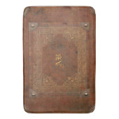 アンティークレザーの見た目にイニシャル バスマット (正面縦)